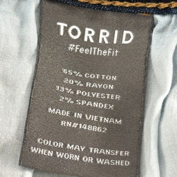 Torrid Wms Jegging Jeans Sz 30R Dk Blue Super Soft Denim Button & Zipper Closure - Picture 6 of 12
